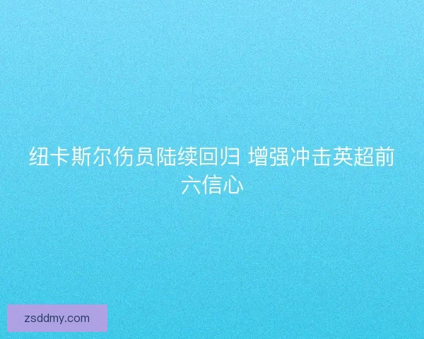 纽卡斯尔伤员陆续回归 增强冲击英超前六信心